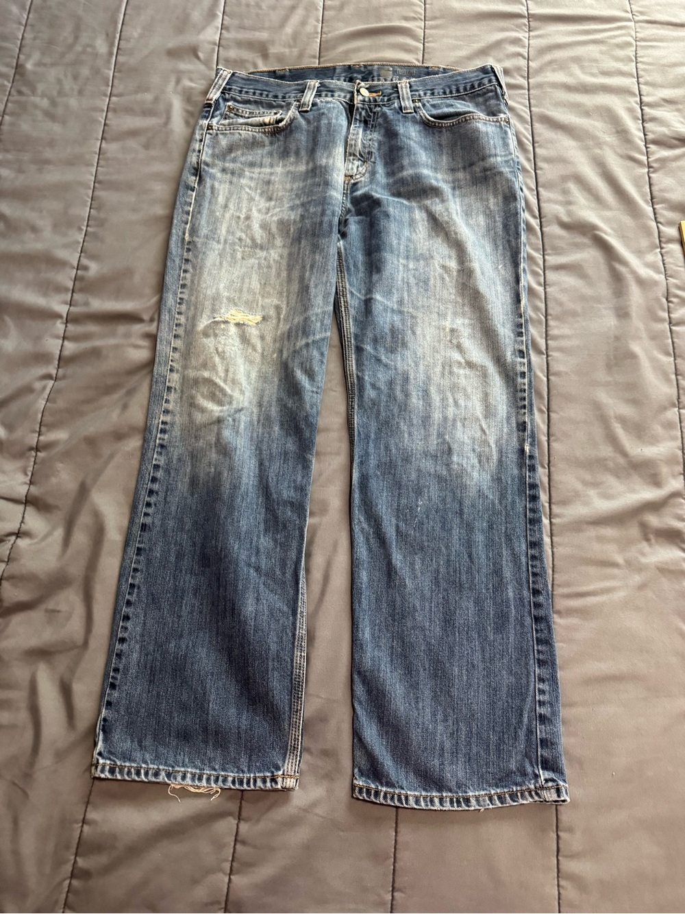 Vintage Y2K Carhartt B320 WTB Relaxed Straight Jeans Weathered Blue 34x30